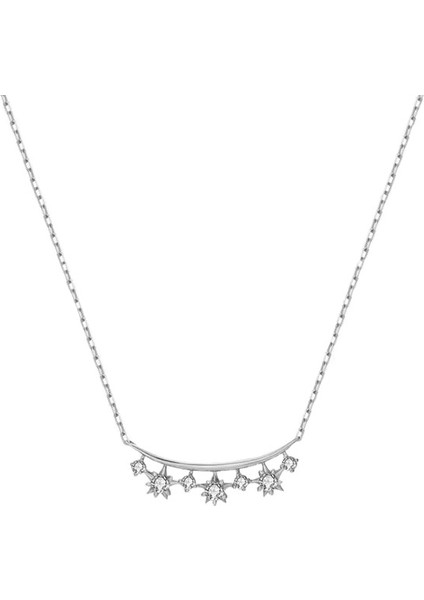 BINRONG0418 Gümüş Tam Yıldız Zirkon Kolye (Yurt Dışından)