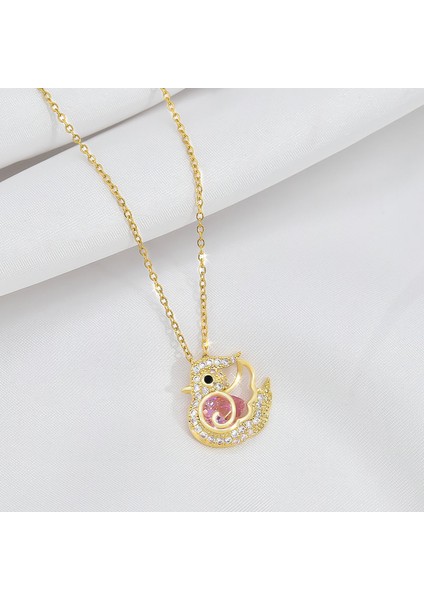 BINRONG0227 Altın Muhabbet Kuşu Zirkonyum Kolye (Yurt Dışından) fiyatları