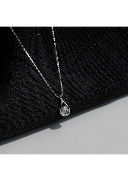 BINRONG0269 Gümüş Damla Zirkon Kolye (Yurt Dışından) fiyatları