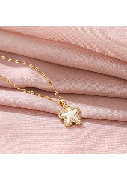 BINRONG0199 Altın Denizyıldızı Zirkonyum Kolye (Yurt Dışından) fiyatları