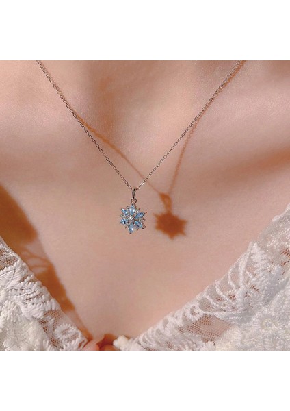 BINRONG0485 Gümüş Kar Tanesi Zirkon Taşlı Kolye (Yurt Dışından) fiyatları