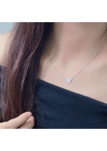 BINRONG0497 Gümüş Kalp Zirkon Kolye (Yurt Dışından) fiyatları