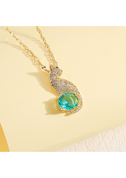 BINRONG0098 Altın Çita Zirkon Kolye (Yurt Dışından) fiyatları