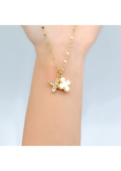 BINRONG0256 Altın Renkli Çift Quatrefoil Çiçek (Yurt Dışından) fiyatları