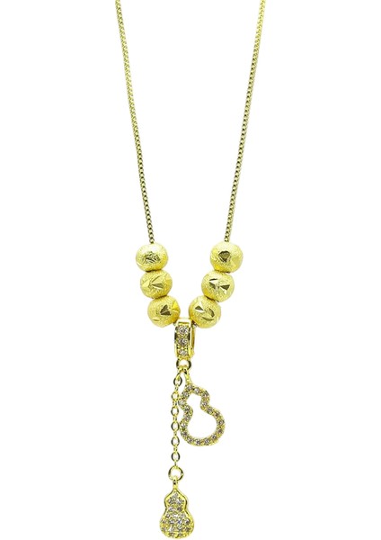 BINRONG0050 Altın Kabak Zirkonyum Kolye (Yurt Dışından)