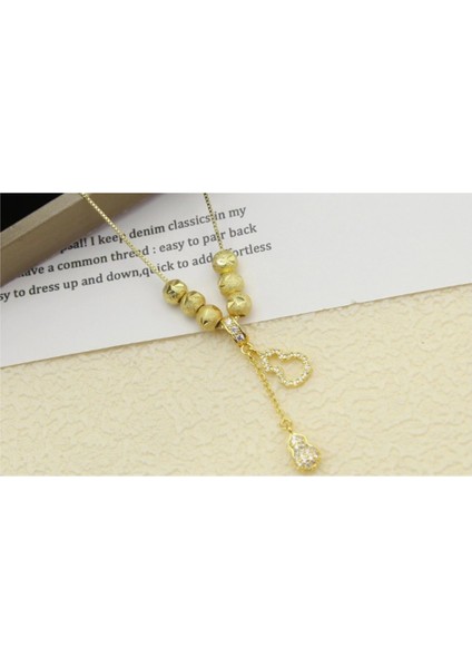 BINRONG0050 Altın Kabak Zirkonyum Kolye (Yurt Dışından) fiyatları