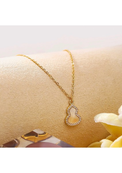 BINRONG0027 Altın Kabak Zirkon Kolye (Yurt Dışından) fiyatları