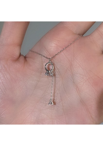 BINRONG0337 Gümüş Püsküllü Halka Zirkon Taşlı Kolye (Yurt Dışından) fiyatları