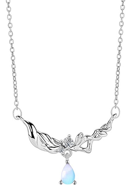 BINRONG0361 Gümüş Damla Zirkon Kolye (Yurt Dışından)