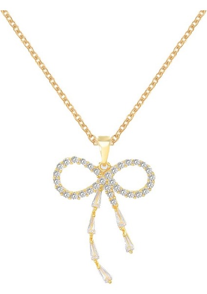 BINRONG0186 Altın Şerit Zirkon Kolye (Yurt Dışından)