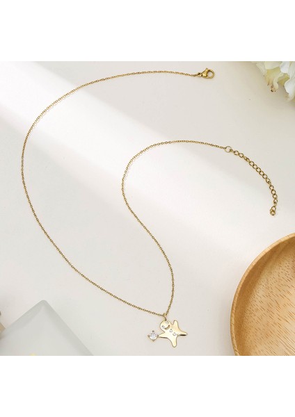 BINRONG005 Altın Kötü Adam Gülen Zirkon Kolye (Yurt Dışından) fiyatları