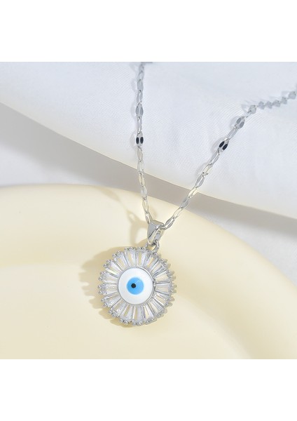 BINRONG0151 Gümüş Göz Zirkonyum Kolye (Yurt Dışından) fiyatları