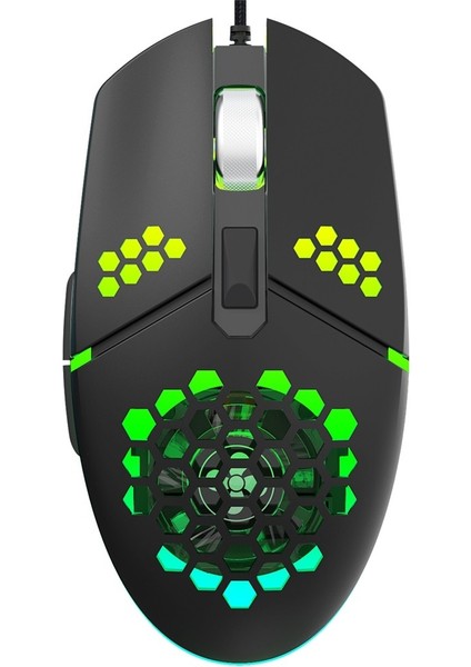 Dahili Fanlı Delikli Fare Rgb Parlama Çevrimiçi Oyun Faresi Isı Dağılımı Tasarımı (Yurt Dışından)