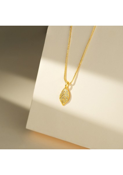 BINRONG0552 Altın Yaprak Zirkon Kolye (Yurt Dışından) fiyatları