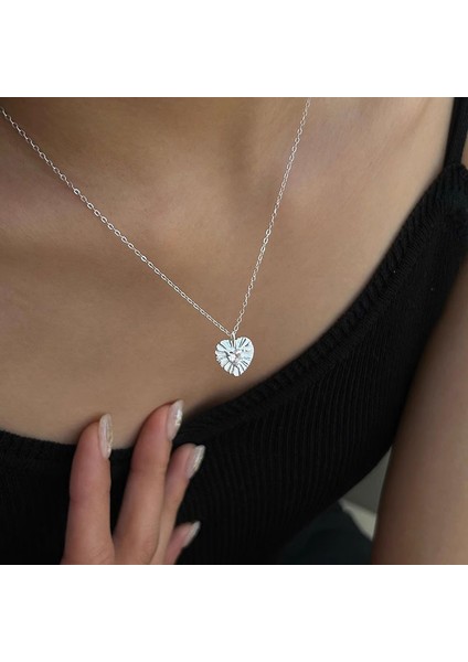 BINRONG0557 Gümüş Kalp Zirkonya Kolye (Yurt Dışından) fiyatları