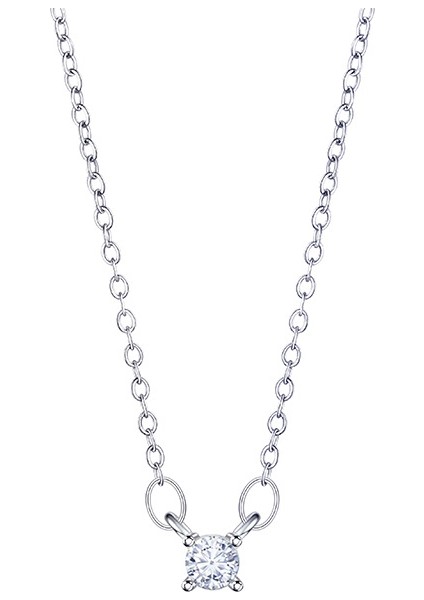 BINRONG0518 Gümüş Zirkon Kolye (Yurt Dışından)