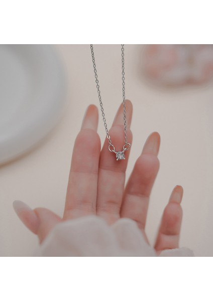 BINRONG0518 Gümüş Zirkon Kolye (Yurt Dışından) fiyatları