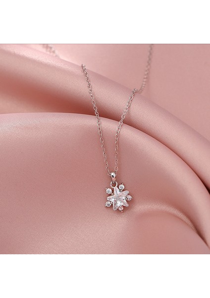 BINRONG0511 Gümüş Starlight Kar Tanesi Zirkonya Kolye (Yurt Dışından) fiyatları