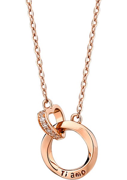 BINRONG0467 Altın Fransız Möbius Halkası Zirkon Kolye (Yurt Dışından)