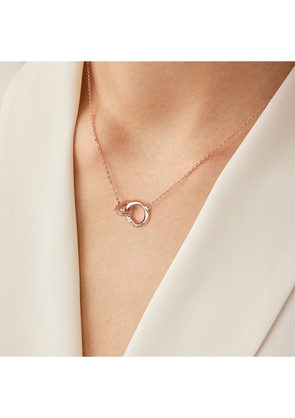 BINRONG0467 Altın Fransız Möbius Halkası Zirkon Kolye (Yurt Dışından) fiyatları