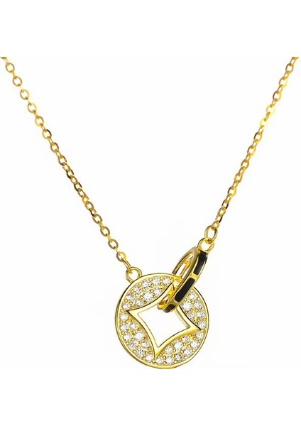 BINRONG0261 Altın Bakır Zirkonyum Kolye (Yurt Dışından)
