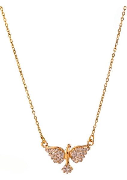 BINRONG0033 Altın Kartal Zirkon Kolye (Yurt Dışından)