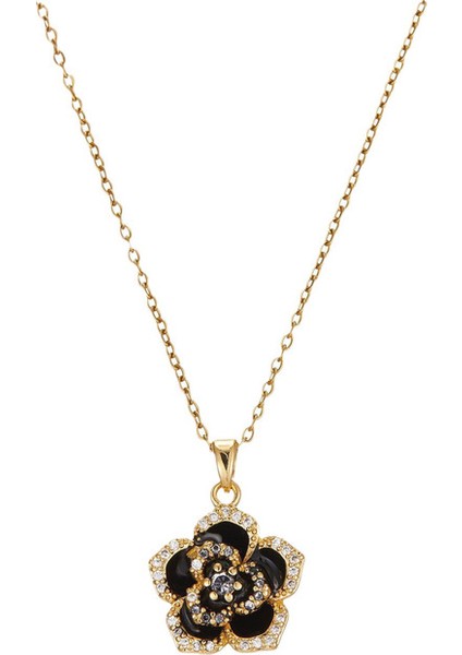 BINRONG0198 Kamelya Zirkon Taşlı Kolye (Yurt Dışından)