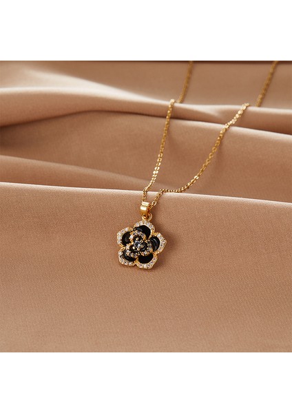 BINRONG0198 Kamelya Zirkon Taşlı Kolye (Yurt Dışından) fiyatları