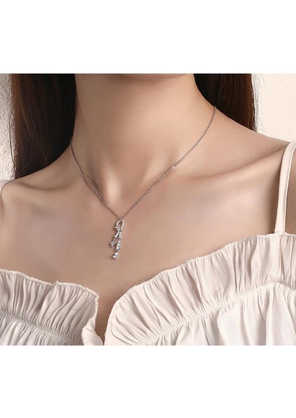 BINRONG0442 Gümüş Düğümlü Zirkon Kolye (Yurt Dışından) fiyatları