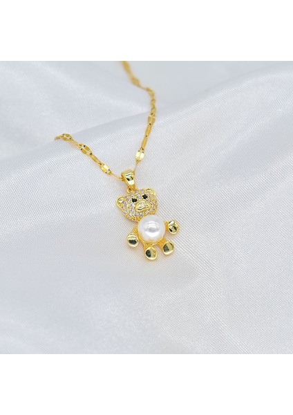 BINRONG0245 Altın Ayı Zirkonyum Kolye (Yurt Dışından) fiyatları