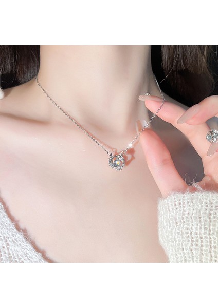 BINRONG0370 Gümüş Kelebek Zirkon Taşlı Kolye (Yurt Dışından) fiyatları