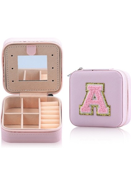 Alfabe Tarzı Basit Taşınabilir Aynalı Yüzük Kutusu (Pembe A) (Yurt Dışından) modelleri