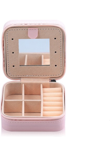 Alfabe Stili Aynalı Taşınabilir Yüzük Kutusu (Pembe C) (Yurt Dışından) modelleri