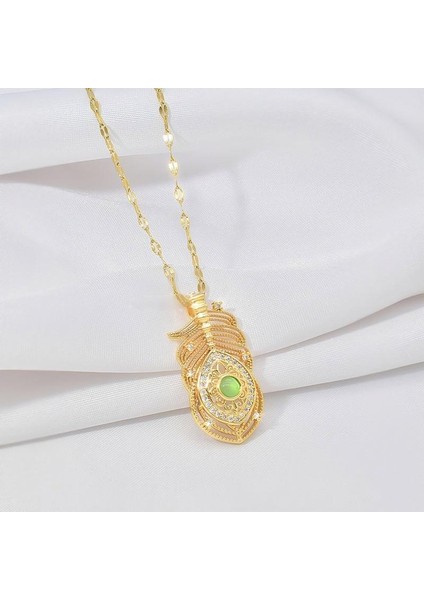 BINRONG0212 Altın Tüy Şeytan Gözü Zirkonyum Kolye (Yurt Dışından) fiyatları