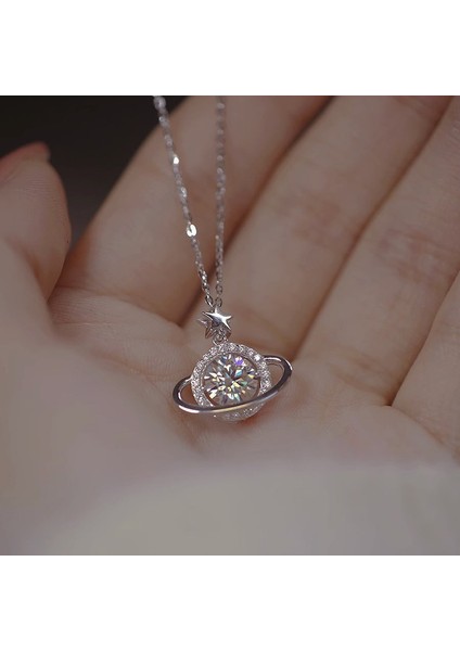 BINRONG0270 Gümüş Kozmik Gezegen Zirkonyum Kolye (Yurt Dışından) fiyatları
