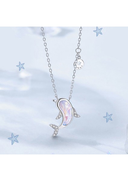 BINRONG0290 Gümüş Yunus Zirkon Taşlı Kolye (Yurt Dışından) fiyatları