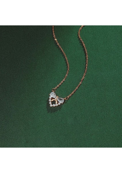 BINRONG0405 Altın Kalp Şerit Zirkon Kolye (Yurt Dışından) fiyatları