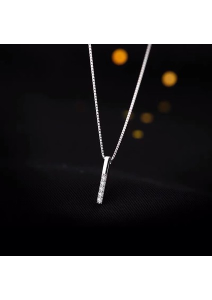 BINRONG0308 Gümüş Uzun Çubuk Zirkon Kolye (Yurt Dışından) fiyatları