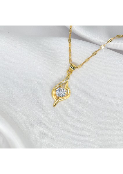 BINRONG0054 Ilk Görüşte Altın Rengi Zirkonya Kolye (Yurt Dışından) fiyatları