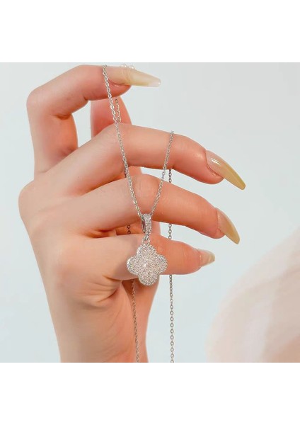 BINRONG0084 Gümüş Çiçek Zirkon Kolye (Yurt Dışından) fiyatları