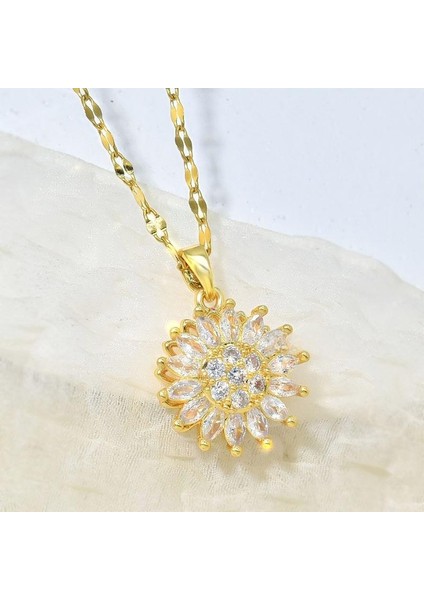 BINRONG0045 Dönebilen Ayçiçeği Zirkonyum Kolye (Yurt Dışından) fiyatları