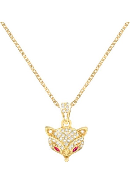BINRONG0056 Altın Tilki Zirkonyum Kolye (Yurt Dışından)