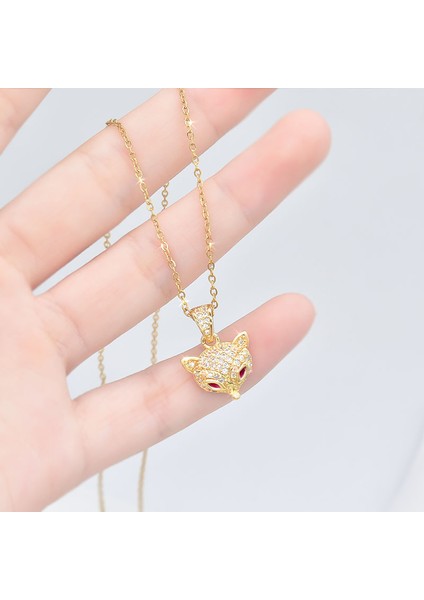 BINRONG0056 Altın Tilki Zirkonyum Kolye (Yurt Dışından) fiyatları