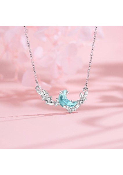 BINRONG0394 Gümüş Defne Zirkon Taşlı Kolye (Yurt Dışından) fiyatları