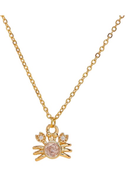 BINRONG0031 Altın Küçük Yengeç Zirkon Kolye (Yurt Dışından)