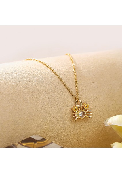 BINRONG0031 Altın Küçük Yengeç Zirkon Kolye (Yurt Dışından) fiyatları