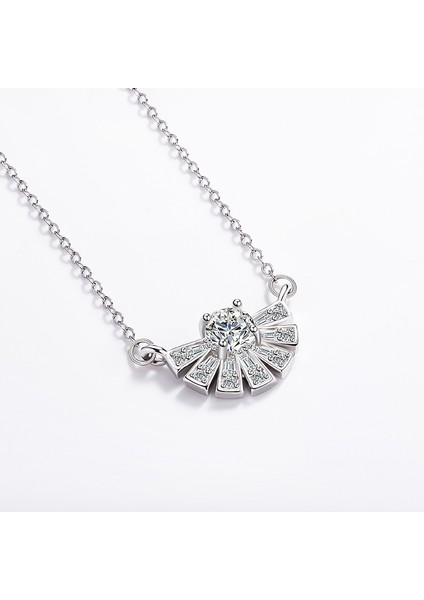 BINRONG0397 Gümüş Etek Stili Zirkon Taşlı Kolye (Yurt Dışından) fiyatları