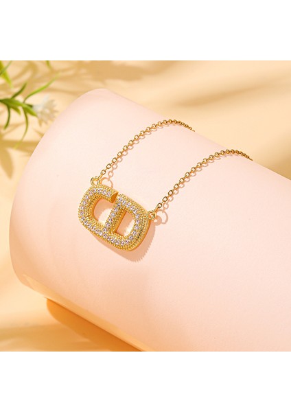 BINRONG00100 Altın Harf Zirkon Kolye (Yurt Dışından) fiyatları