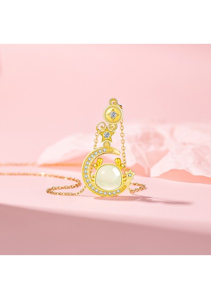 BINRONG0349 Altın Yıldız Ay Ejderha Zirkon Kolye (Yurt Dışından) fiyatları