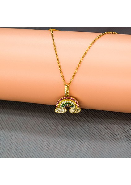 BINRONG0260 Altın Gökkuşağı Zirkonyum Kolye (Yurt Dışından) fiyatları